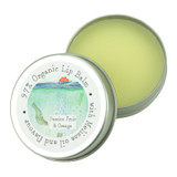 Heaven Scent 10ml Organic Base Lip Balms are made in Britain and blended with flavoured oils and Melissa Oil, with beautiful Coastal illustrated labels. Flavour: passion fruit & Orange;  Illustration: Seals and Lifeboat