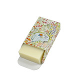 Heaven Scent's new Natural base, triple-milled, cold pressed soaps presented in beautifully illustrated boxes designed by Sarah Pettitt. Aroma: Lime, Basil & Mandarin ; Illustration: Garden Picnic