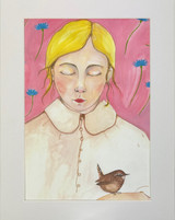 Sarah Pettitt's beautiful box art designs are now available in mounted A4 prints exclusively for Heaven Scent. Illustration: Girl with Wren