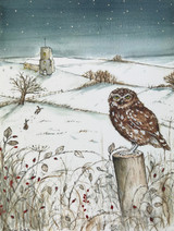Sarah Pettitt's beautiful box art designs are now available in unmounted A4 prints exclusively for Heaven Scent. Illustration: Little Owl, Winter Thyme