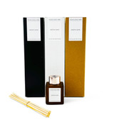 Heaven Scent Wholesale, bespoke label 50ml amber frosted square bottle reed diffuser kit, made with an alcohol-free base blended with essential/fragrance oils.