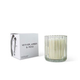 Introducing our brand new Heaven Scent's Ribbed Bougie candles, in a range of 7 aromas that have been specifically curated to offer a sense of elegance and luxury. Vetiver, Amber & Moss