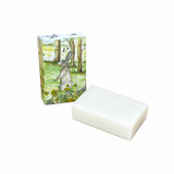 Heaven Scent's new Natural base, triple-milled, cold pressed soaps presented in beautifully illustrated boxes designed by Sarah Pettitt. Aroma: Fern; Illustration: Mossy Dell (Hare & Dandelion)