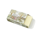 Heaven Scent's new Natural base, triple-milled, cold pressed soaps presented in beautifully illustrated boxes designed by Sarah Pettitt. Aroma: Herb Garden; Illustration: Potting Shed & Greenhouse