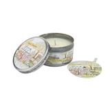 Heaven Scent's new summer range 100ml travel candles are made from natural, vegan, soy and rapeseed wax. Illustrated with: Herb Garden and Fragranced with: Rosemary, Sage & Thyme