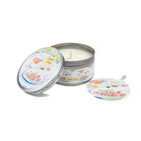 Heaven Scent's new summer range 100ml travel candles are made from natural, vegan, soy and rapeseed wax. Illustrated with: Sweet Figs on a Plate and Fragranced with: Mediterranean Fig & Olive