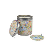 Heaven Scent's new summer range 200ml travel candles are made from natural, vegan, soy and rapeseed wax. Illustrated with: Garden Picnic and Fragranced with: Lime, Basil & Mandarin