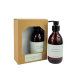 Heaven Scent Vegan Hand Lotion & Body Wash gift set with beautiful Heritage Range labels. Scent: Lime, Basil & Mandarin