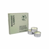 Wholesale, Green Botanical Range box of 9 tealight candles made with natural, soy, vegan wax and fragrance & essential oils. Aroma: Botanist Garden