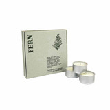 Wholesale, Green Botanical Range box of 9 tealight candles made with natural, soy, vegan wax and fragrance & essential oils. Aroma: Fern