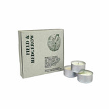 Wholesale, Green Botanical Range box of 9 tealight candles made with natural, soy, vegan wax and fragrance & essential oils. Aroma: Field & Hedgerow