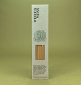 10 Green Botanical Winter Moss incense sticks by Heaven Scent in a recycled card pack with plant folklore illustration.