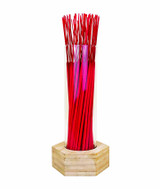 Elevate your incense display with a design that's as beautiful as it is practical. Our new hexagonal bamboo stand holds a single, elegant glass tube, perfect for showcasing 100 incense sticks and adding a contemporary flair to your retail space.
