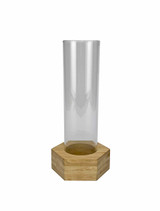 Heaven Scent large glass incense tube with bamboo stand and lid. Heaven Scent large glass incense tube with bamboo stand and lid.