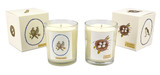 A Heaven Scent new SUMMER 20cl scented candle in a clear glass jar alongside its matching illustrated gift box.