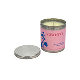 Heaven Scent Modern Botanical natural, soy, vegan 200ml Travel Tin Candle poured in Wiltshire. Aroma: Groovy, Pink Pepper, Cedarwood