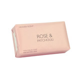 A Heaven Scent Ceramic Range 150g natural soap bar, wrapped in coloured recyclable paper. Aroma: Rose & Patchouli