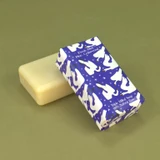 Heaven Scent's Autumn/Winter Fresh Mint, Pine & Cedarwood 150g wrapped Natural Soap with a beautiful illustrations of a swans on a blue background by Sarah Pettitt.