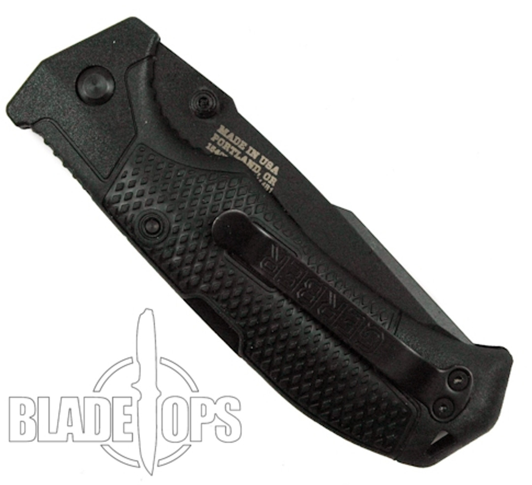 Gerber Edict Combat Folder Knife, Tanto Black Blade