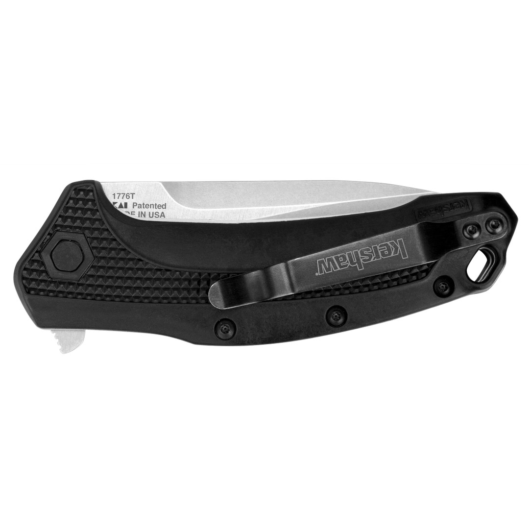 Kershaw Link Assist Knife, Stonewash Tanto Point Blade REAR VIEW