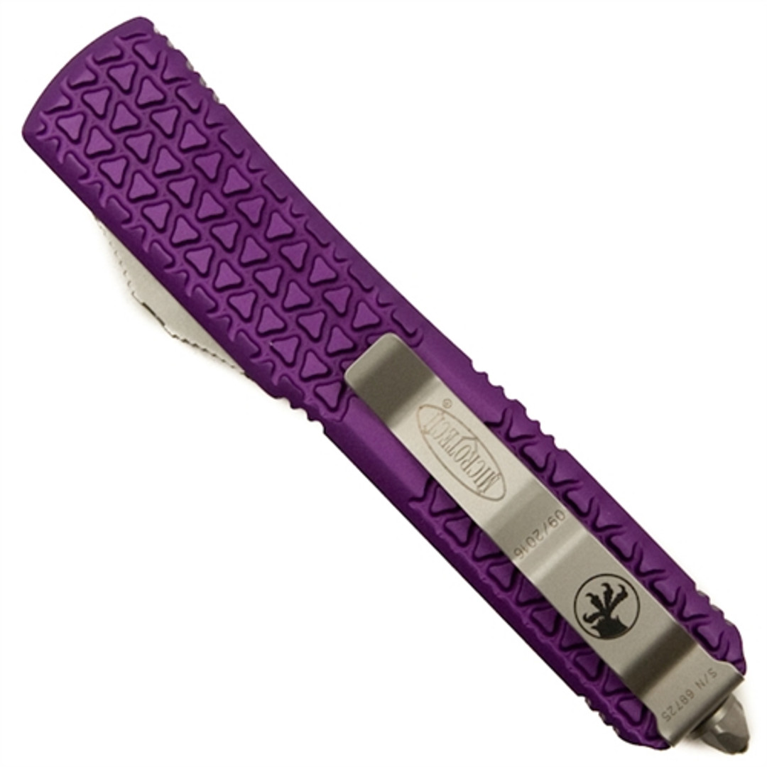 Microtech 121-10PU Purple Ultratech S/E OTF Auto Knife, Stonewash Blade