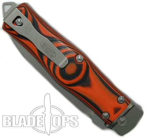 Microtech OSS Cobra Knife, Auto Lever Lock, Orange G10, 136-7OR
