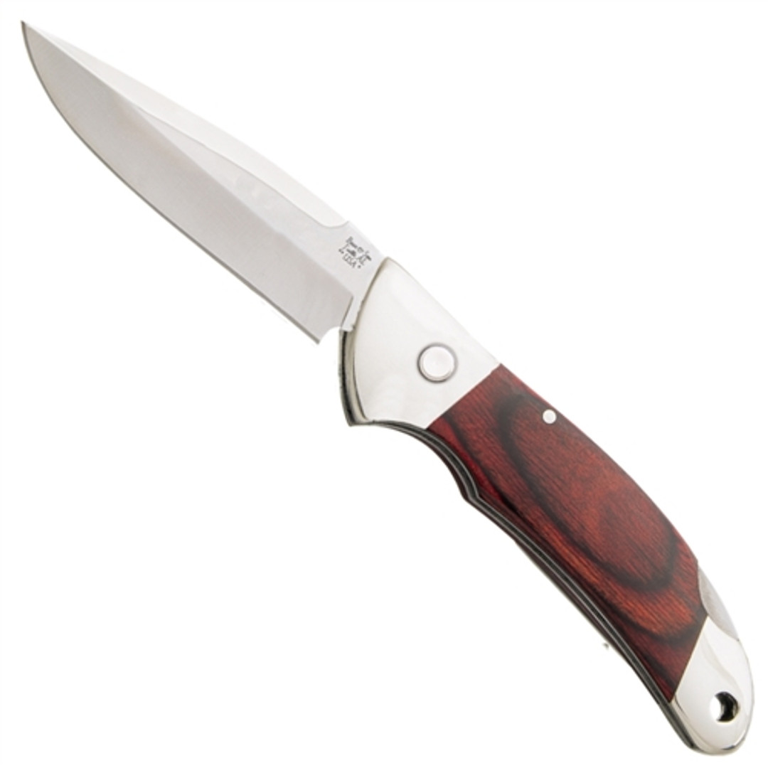 Bear & Son 2A08R A08 Rosewood/Stainless Steel Auto Knife, Satin Blade