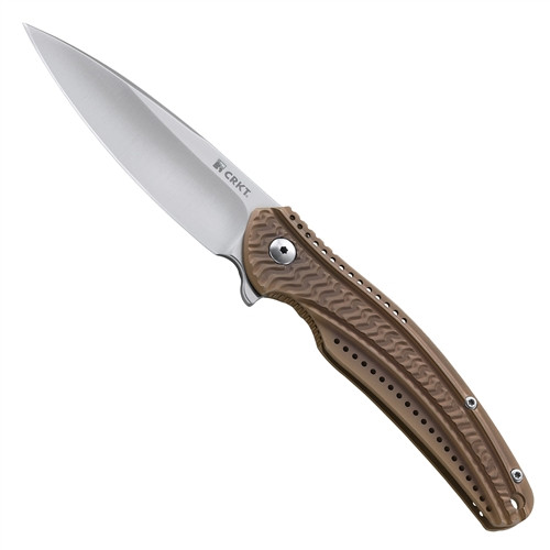 Ken Onion Large Stainless Steel Ripple 2 Knife, Bronze, Plain Edge