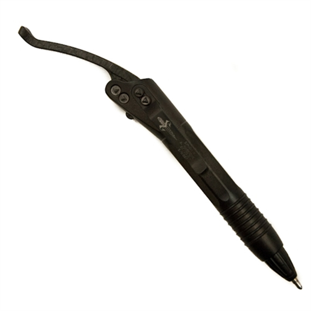 Microtech Custom DLC Siphon II Titanium Pen, Lightning Strike Carbon Fiber Lever