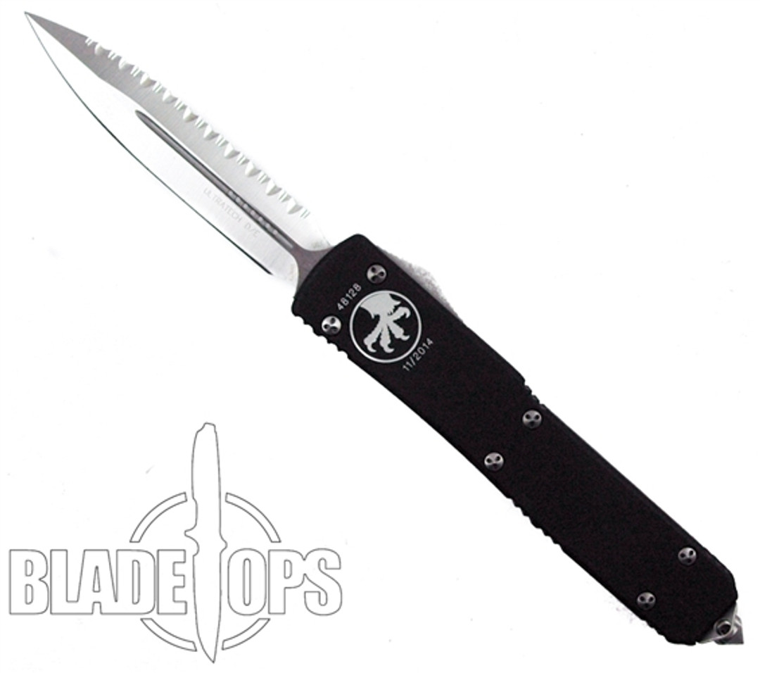 Microtech Ultratech OTF Knife, Satin F/S, Double Edge, MT122-6