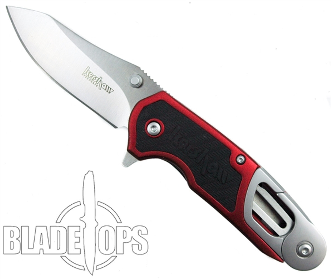 Kershaw Funxion Red DIY Assist Knife, Plain Blade, 8200RD