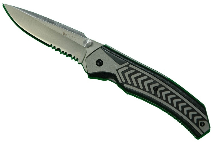 CRKT Lift Off Spring Assist Knife, Razor Sharp Edge with Triple Point Serrations