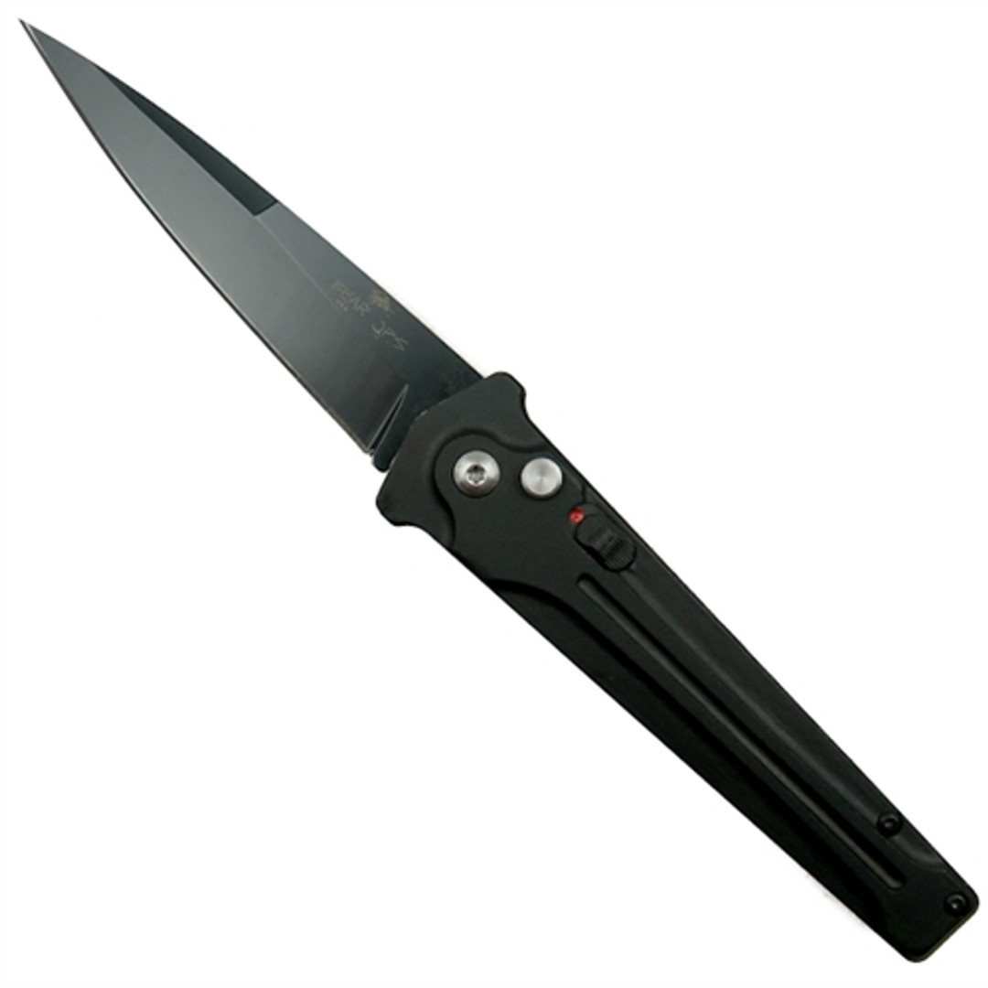 Bear OPS AC-300-AlBK-B Bold Action III Auto Knife, Black Blade FRONT VIEW