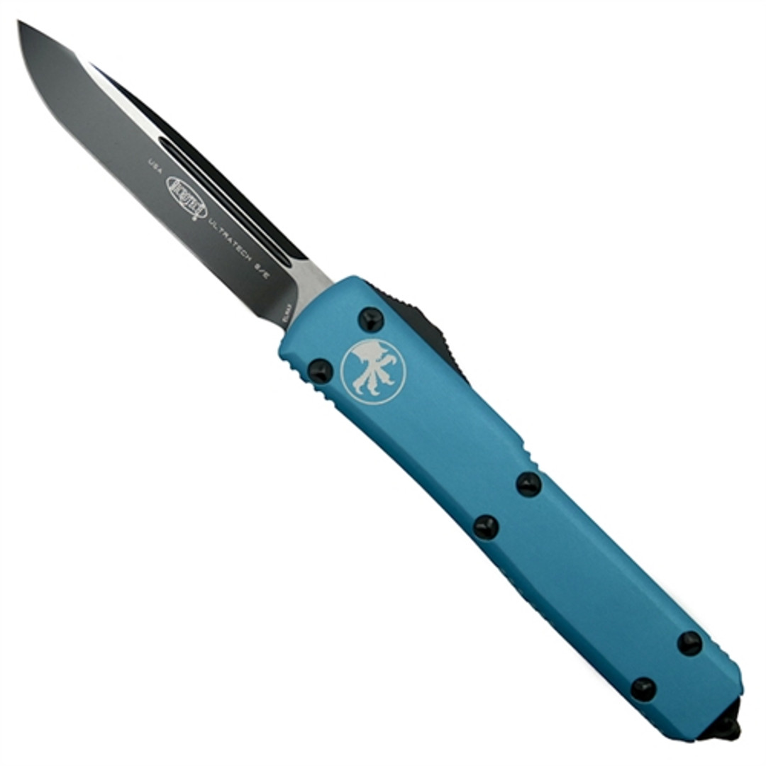 Microtech 121-1CCTQ Turquoise Contoured Ultratech S/E OTF Auto Knife, Black Blade