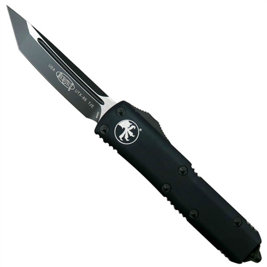 Microtech 233-1T Tactical Contoured UTX-85 T/E OTF Auto Knife, Black Blade