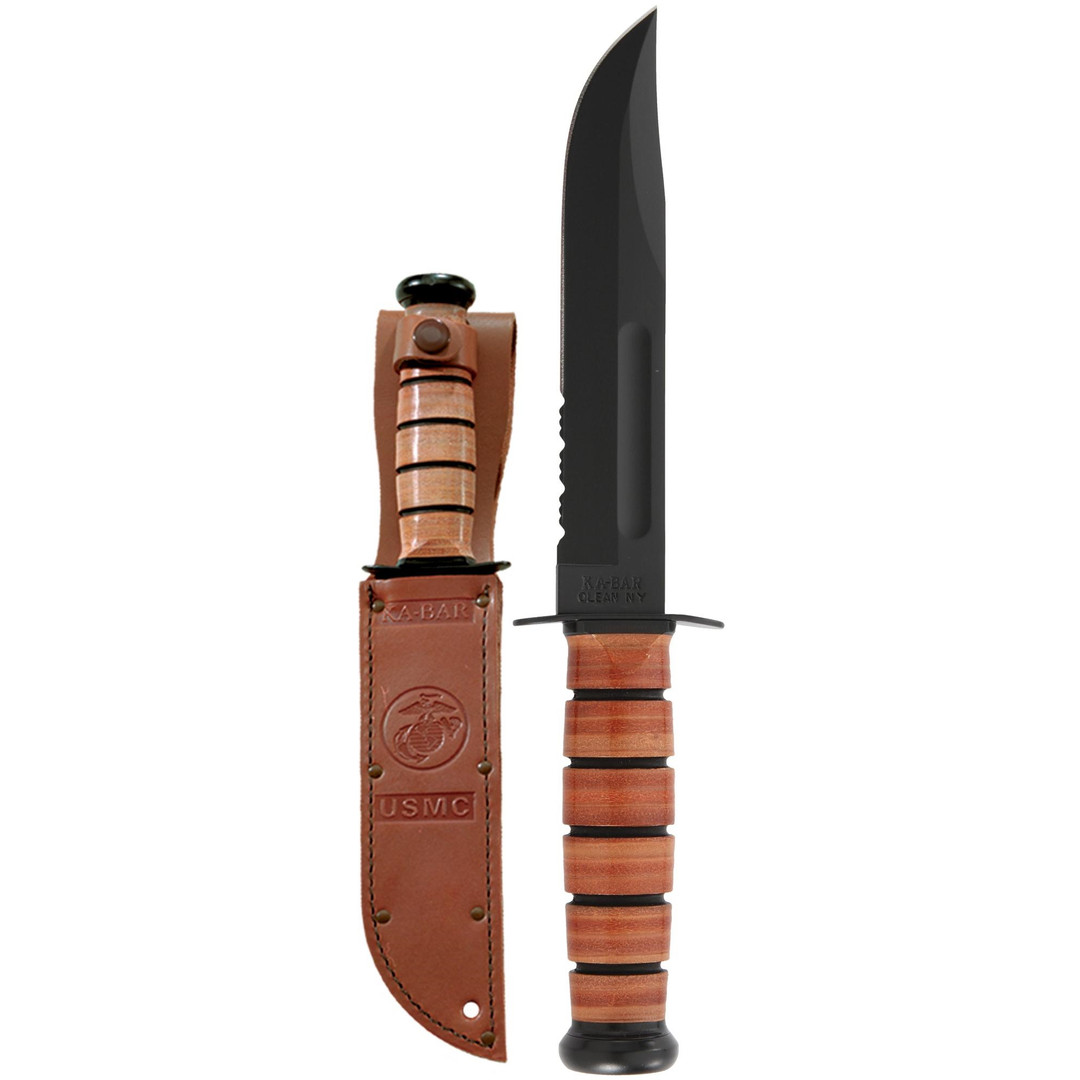 Ka-Bar, USMC, Partially Serrated SHEATH VIEW