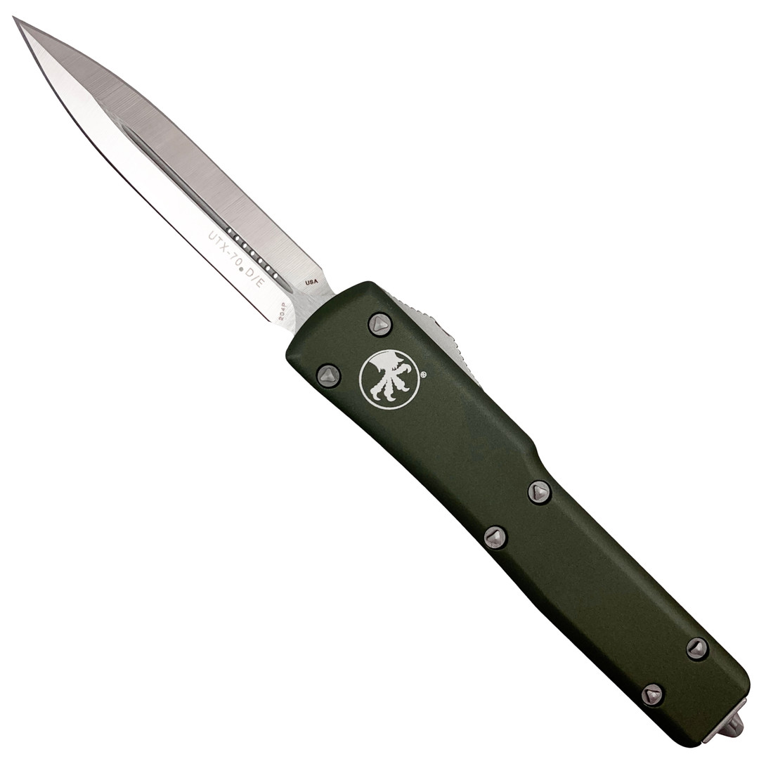 Microtech 147-4OD OD Green UTX-70 D/E OTF Auto Knife, Satin Blade