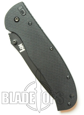 Benchmade H&K Ascender Folder Knife, Black Tactical, Tanto Part Serrated Edge, 14351SBT