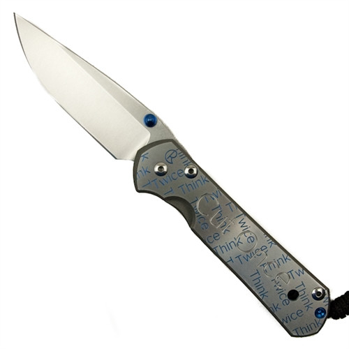 Chris Reeve CGG Cut Once Small Sebenza 21 Knife, Stonewash Plain
