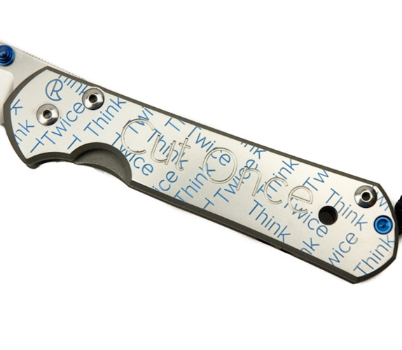 Chris Reeve CGG Cut Once Small Sebenza 21 Knife, Stonewash Plain