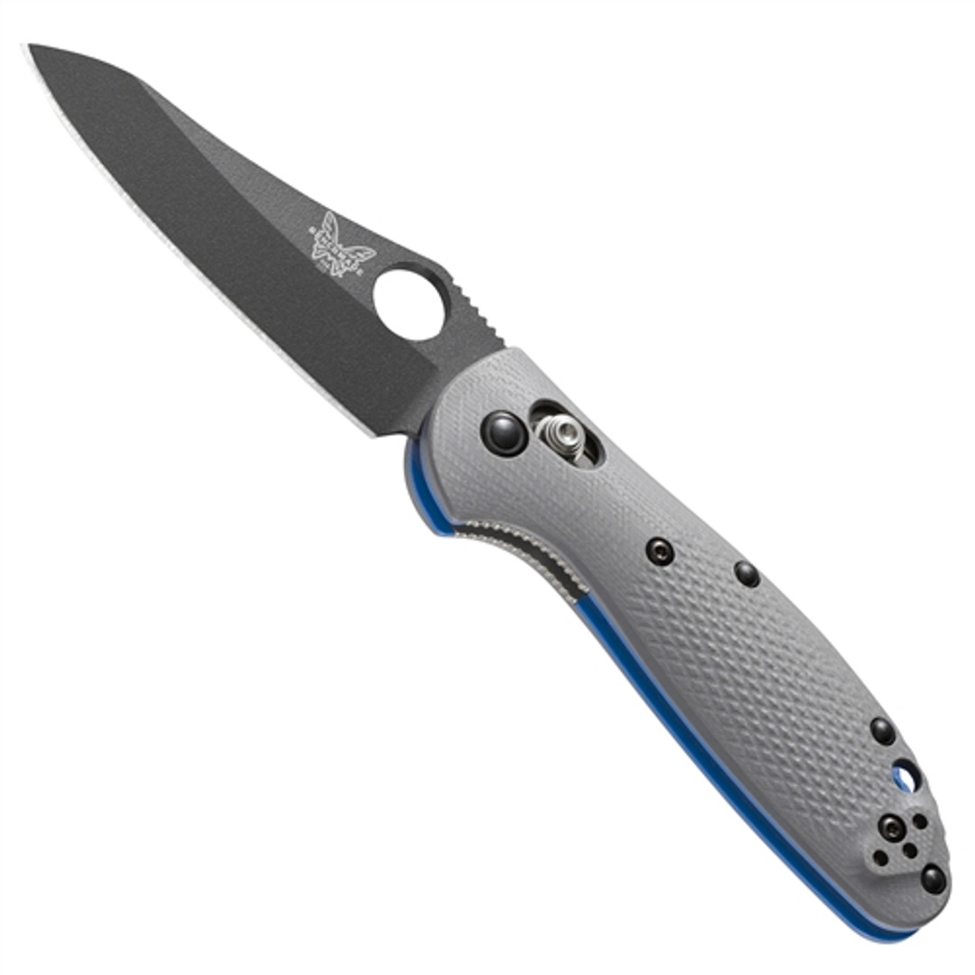 Benchmade 555BK-1 Grey Mini Griptilian Sheepsfoot Folder Knife, CPM-20CV Black Blade