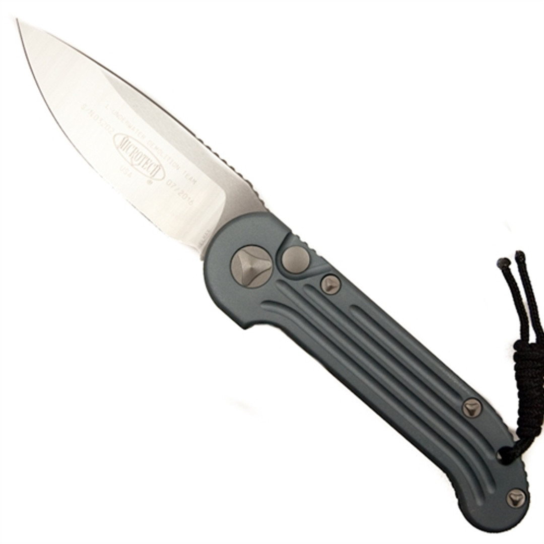 Microtech 135-4GY Grey LUDT Auto Knife, Satin Blade