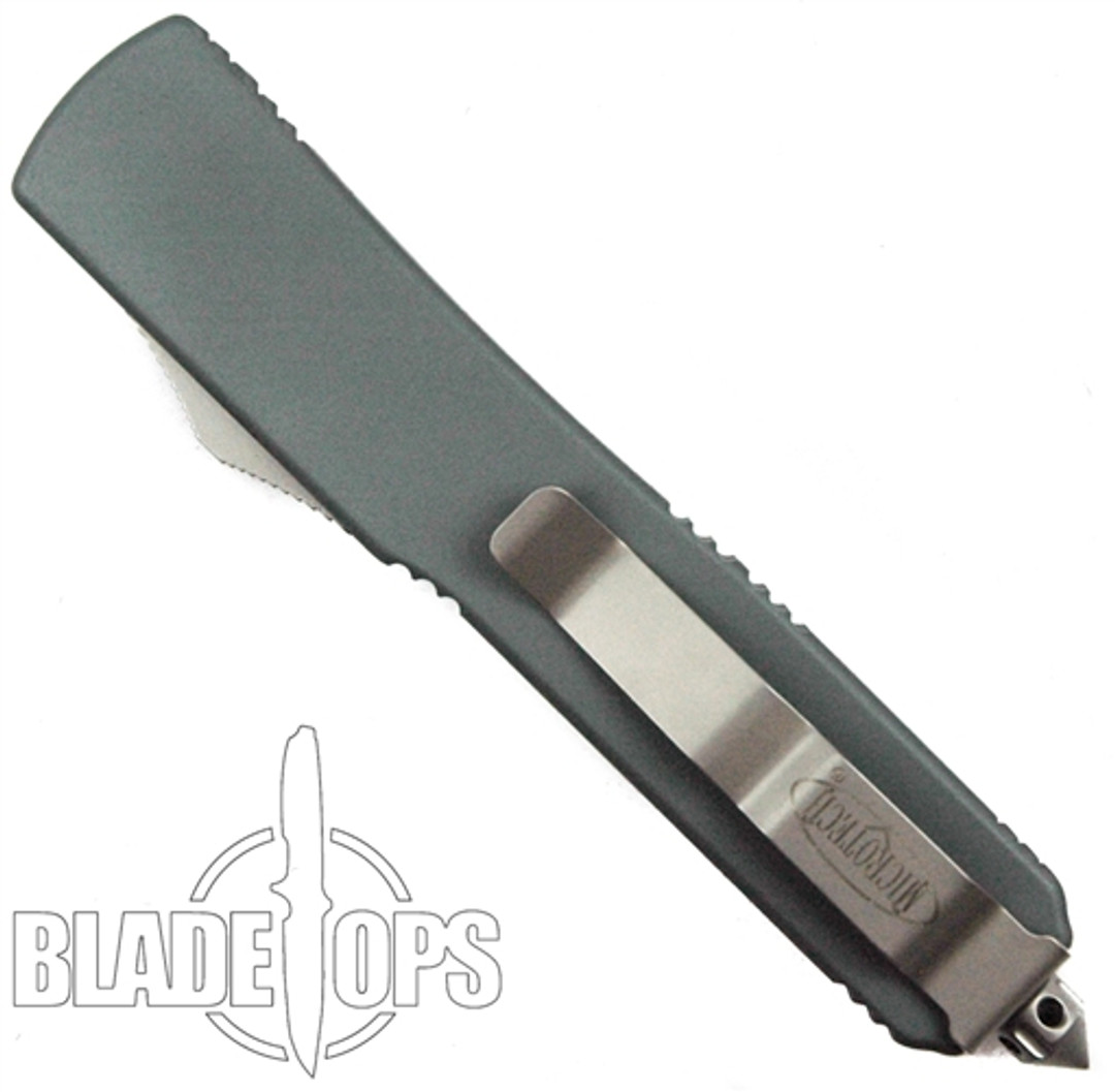 Microtech Grey Ultratech OTF Knife, Satin Single Edge Blade