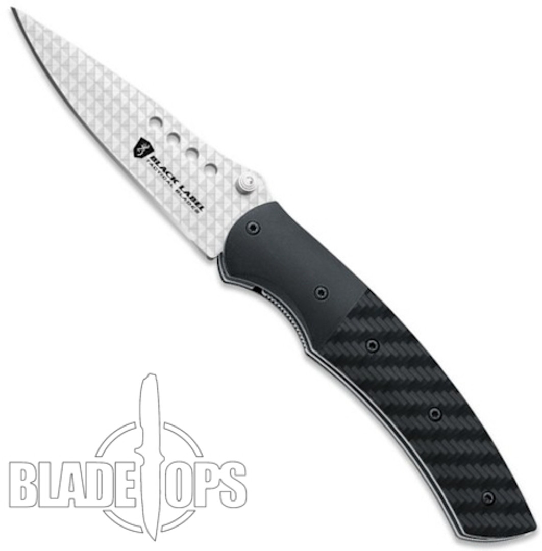 Browning Black Label Carbon Fiber Sliver Linerlock Knife, Drop Point Blade