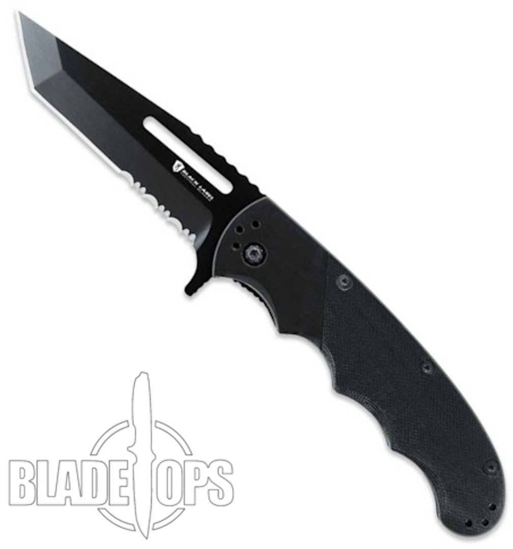 Browning Black Label Hell Fire Folder Knife, Tanto Black Combo Blade