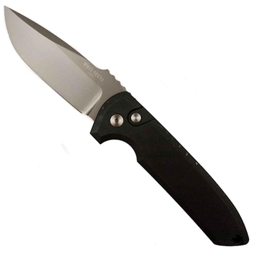 Pro-Tech Black Rockeye Auto Knife, Smoky Grey CPM-D2 Blade