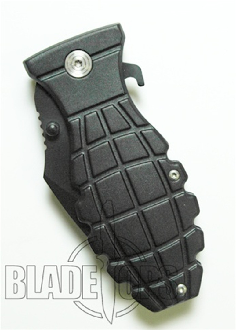 Grenade Bomb Extreme Spring Assist Knife, Black Tactical, P/S