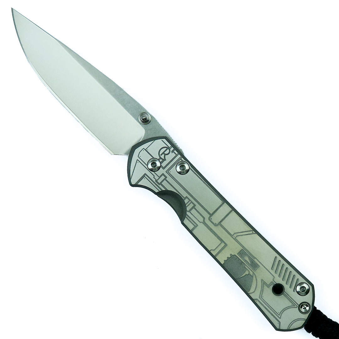 Chris Reeve CGG Side Arm Small Sebenza 21 Knife, Stonewash Plain