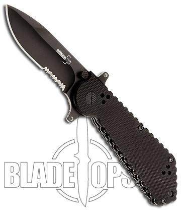 Boker Plus Armed Forces Series I Spearpoint Folder Knife, Combo Edge, BOP113