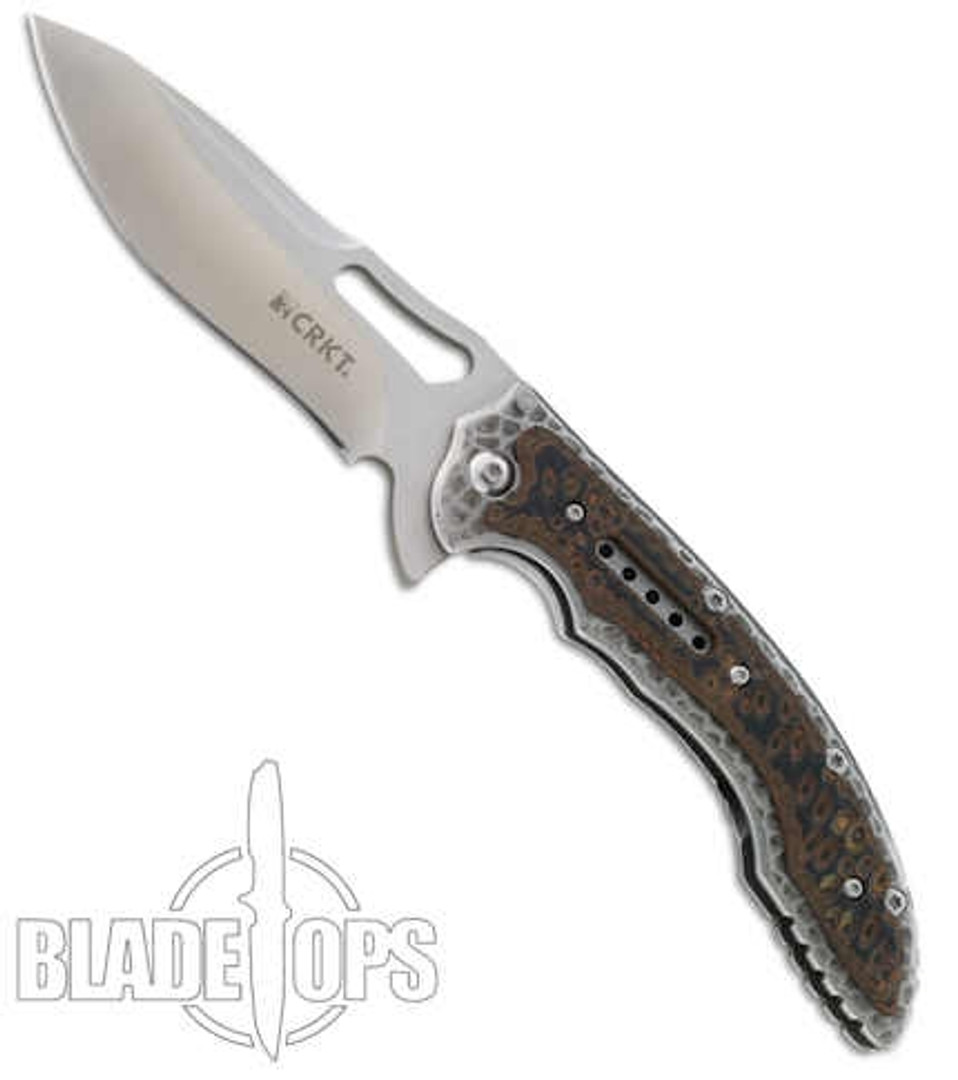 CRKT Ikoma Fossil Flipper Knife, Razor Edge, CR5470